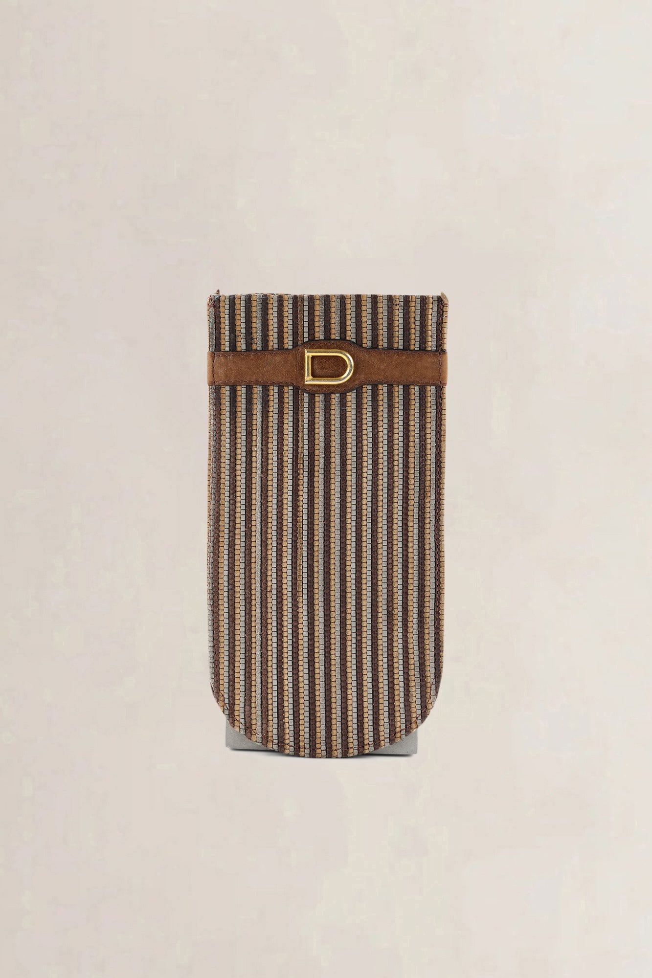 Delvaux Brown Toile De Cuir Glasses Case