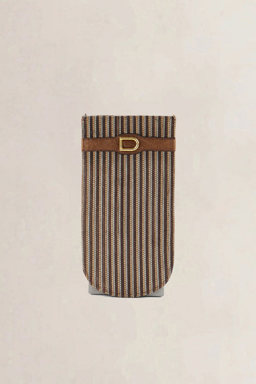 Delvaux Brown Toile De Cuir Glasses Case