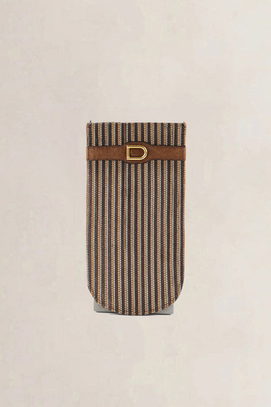 Delvaux Brown Toile De Cuir Glasses Case
