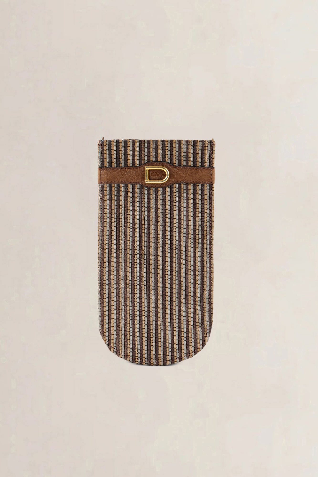 Delvaux Brown Toile De Cuir Glasses Case