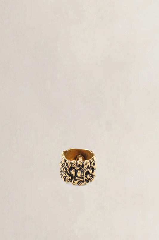 Gucci Aged Gold Metal Lion Mane Ring