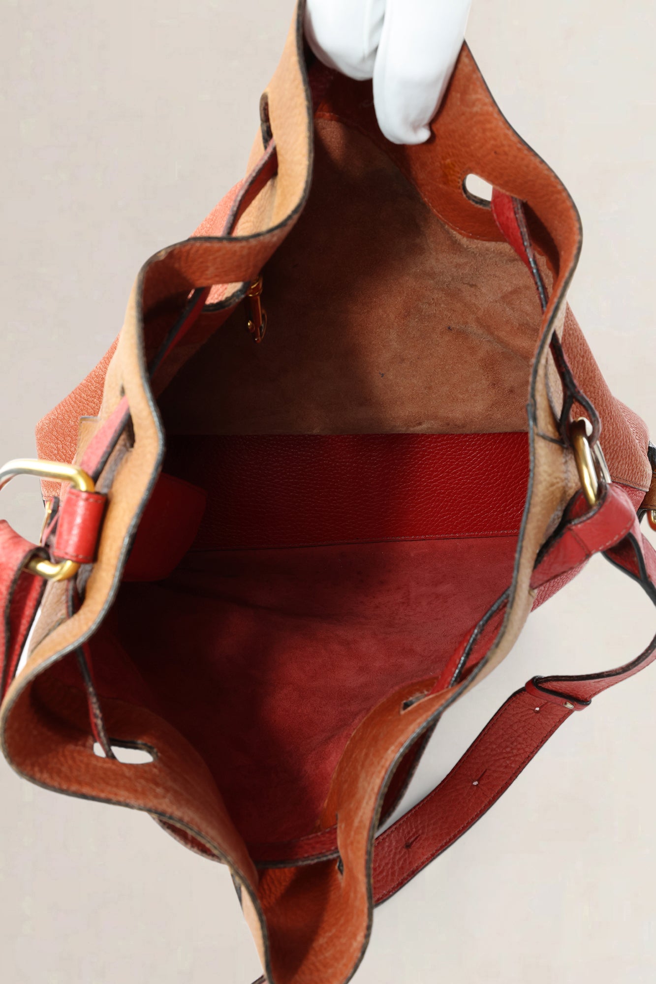 Delvaux Orange/Red Cattogan Shoulder Bag