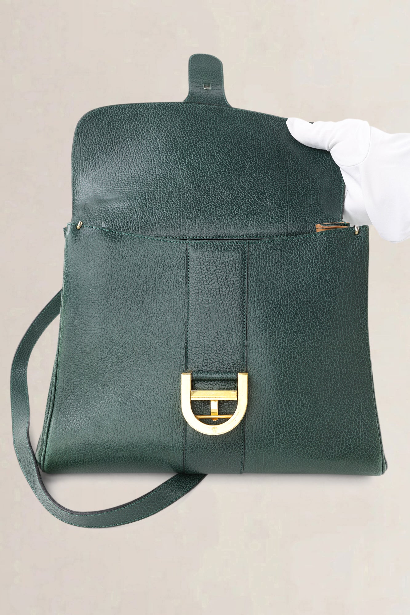 Delvaux Forest Green Jumping Calf Brillant MM Crossbody Bag