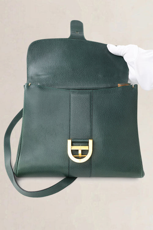 Delvaux Forest Green Jumping Calf Brillant MM Crossbody Bag