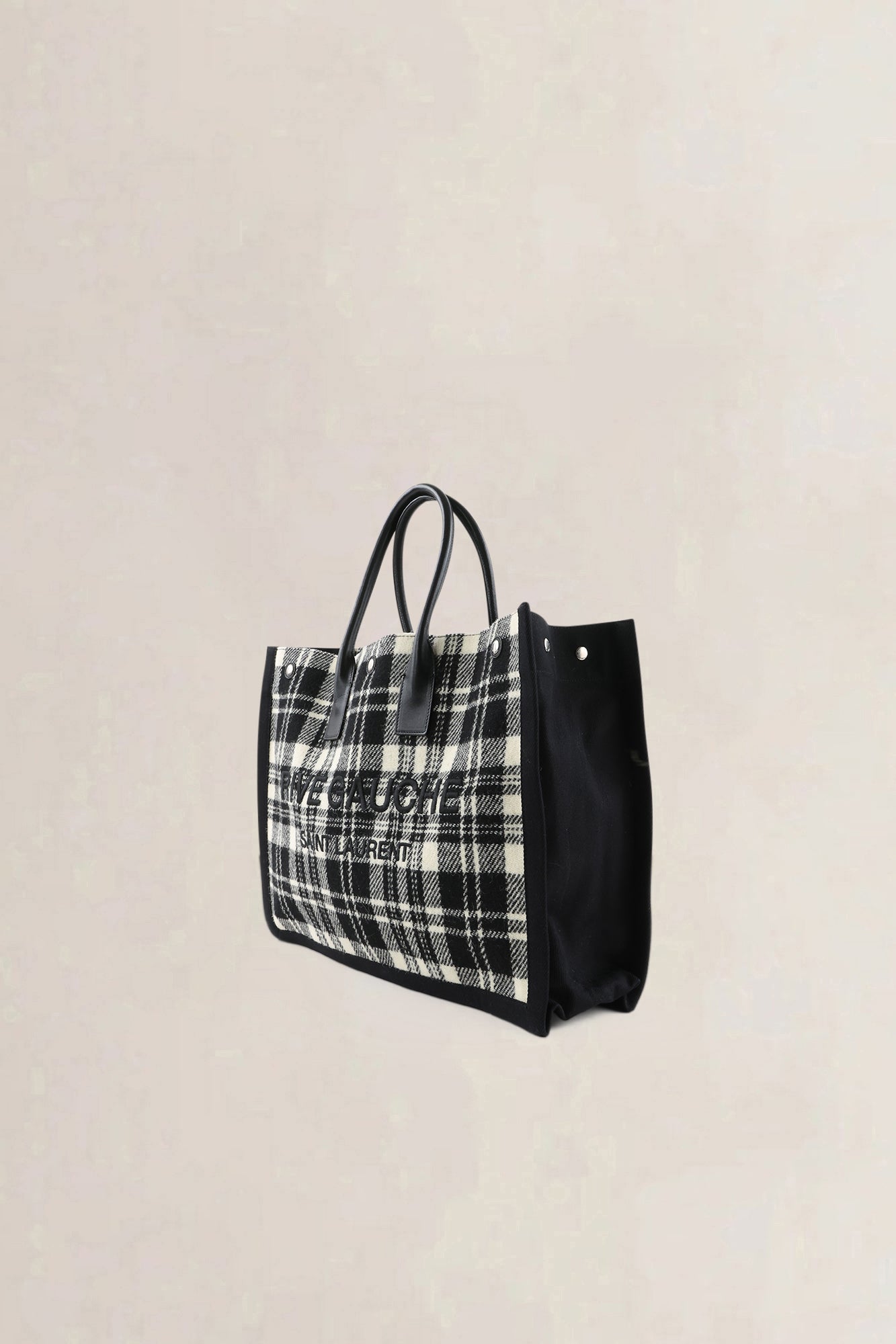 Saint Laurent Ecru Tweed Rive Gauche Tote — vintage
