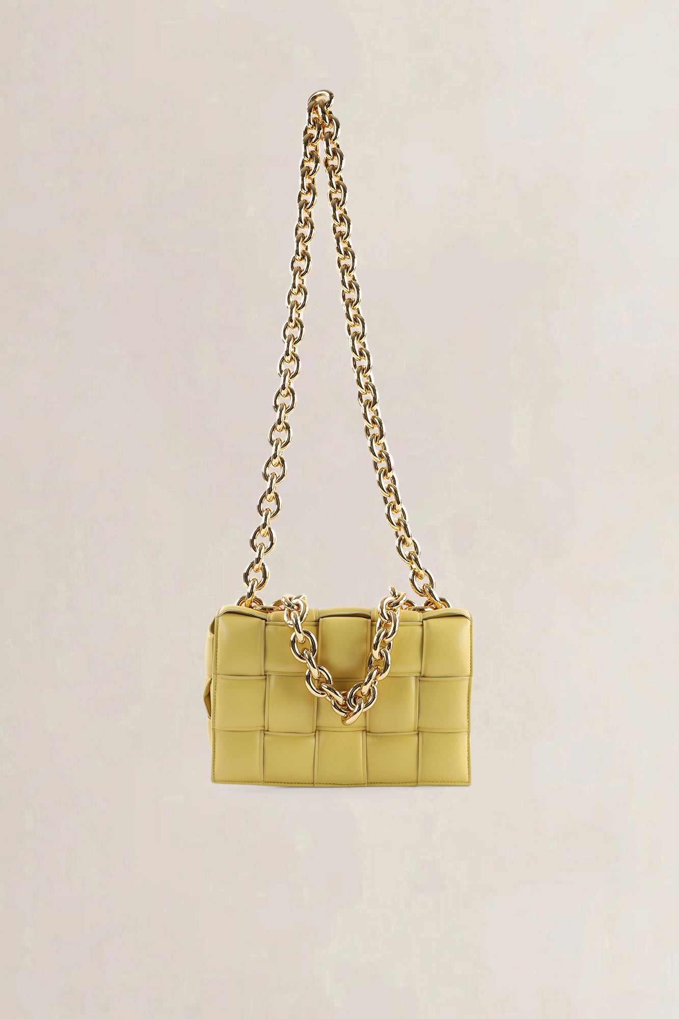 Bottega Veneta Yellow Chain Padded Cassette Crossbody Bag