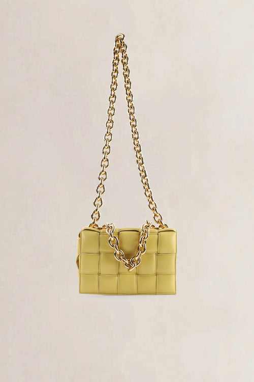 Bottega Veneta Yellow Chain Padded Cassette Crossbody Bag