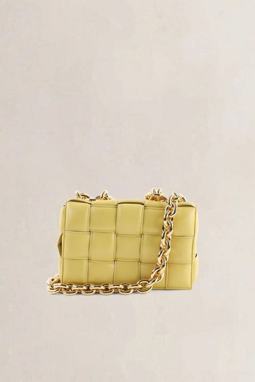 Bottega Veneta Yellow Chain Padded Cassette Crossbody Bag