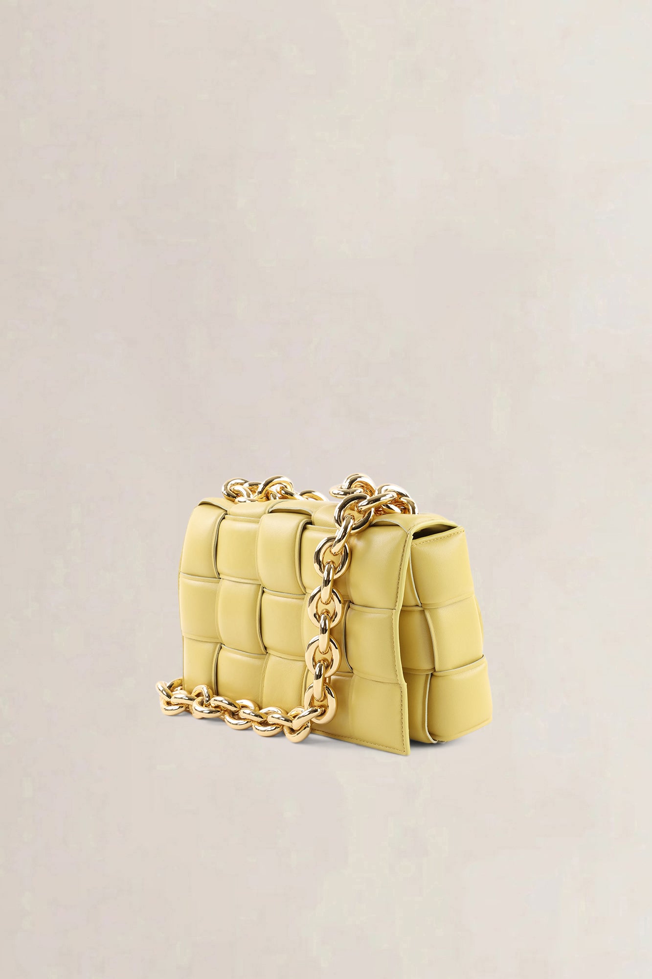 Bottega Veneta Yellow Chain Padded Cassette Crossbody Bag
