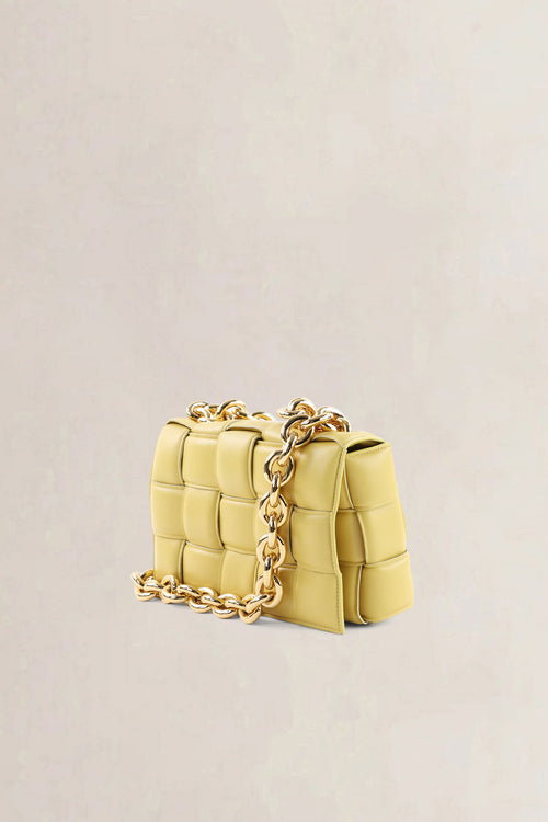 Bottega Veneta Yellow Chain Padded Cassette Crossbody Bag