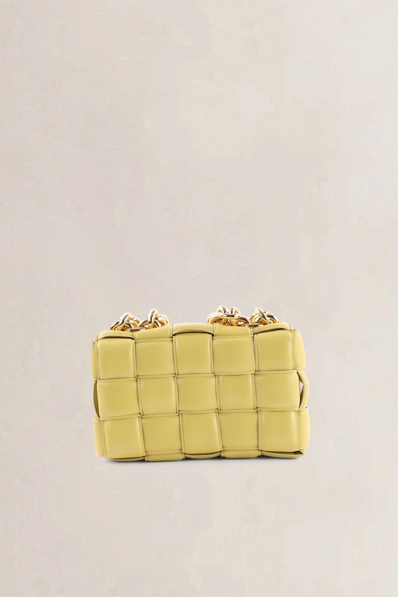 Bottega Veneta Yellow Chain Padded Cassette Crossbody Bag