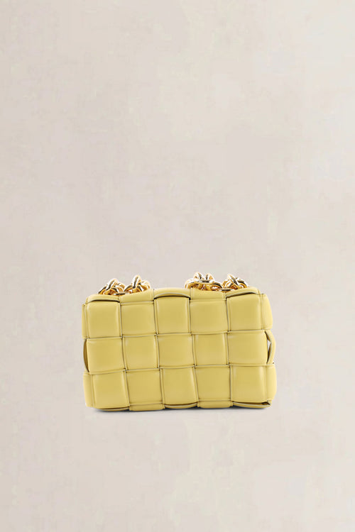 Bottega Veneta Yellow Chain Padded Cassette Crossbody Bag