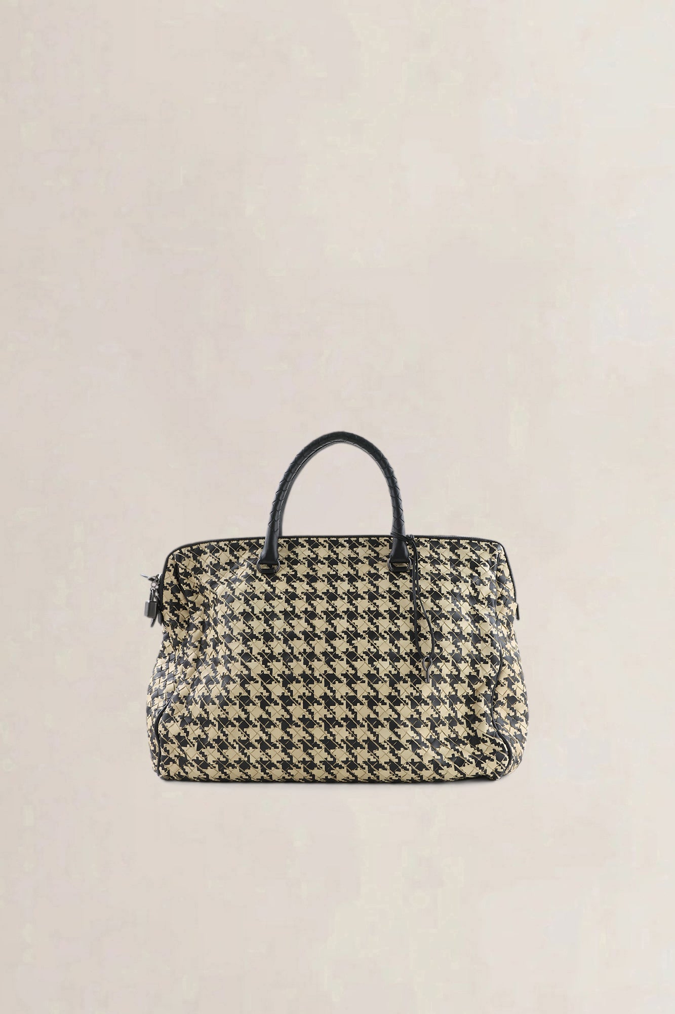 Bottega Veneta Black/White Houndstooth Top Handle Bag