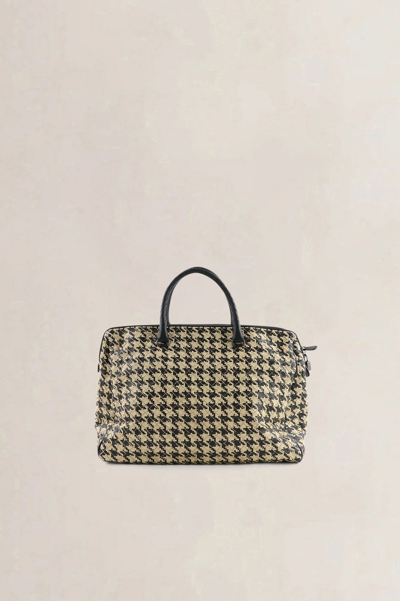 Bottega Veneta Black/White Houndstooth Top Handle Bag