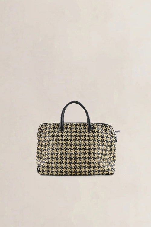 Bottega Veneta Black/White Houndstooth Top Handle Bag