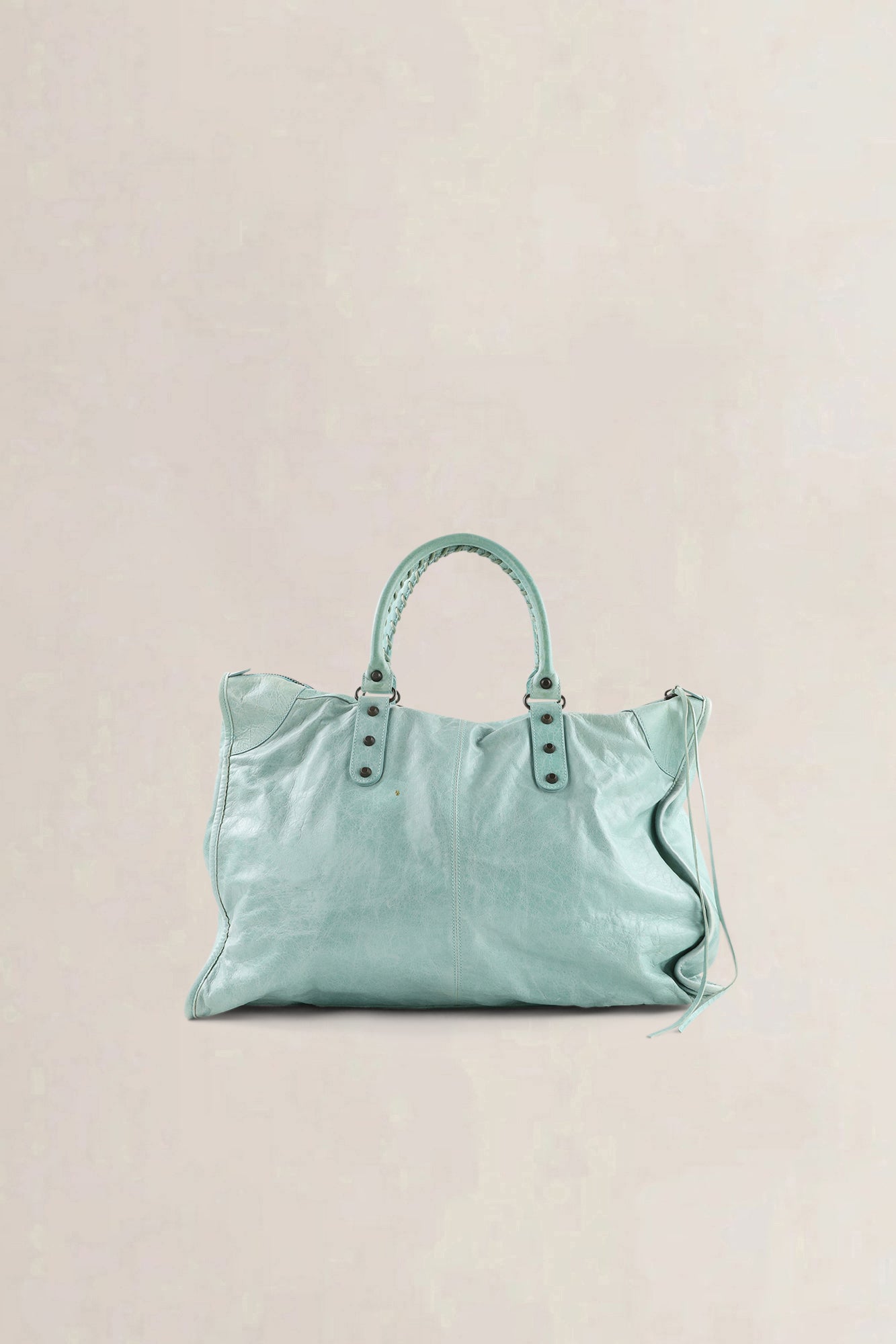 Balenciaga Turquoise Leather Work Shoulder Bag