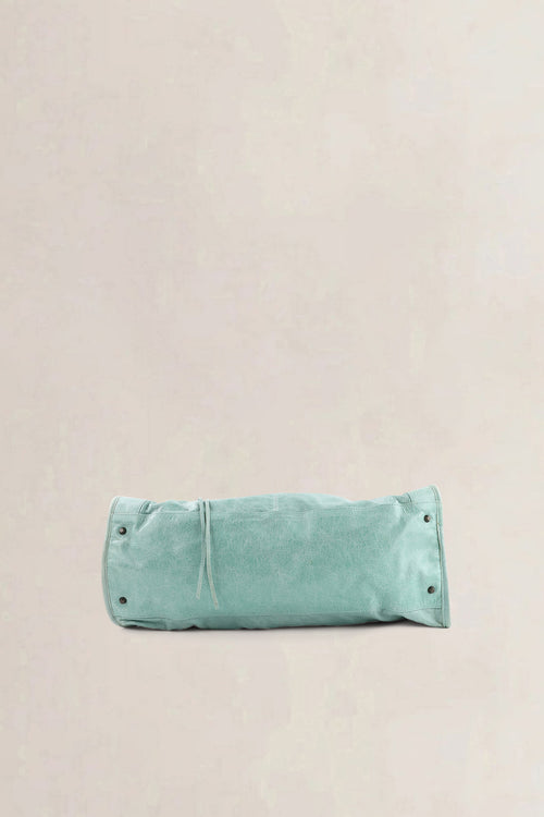 Balenciaga Turquoise Leather Work Shoulder Bag