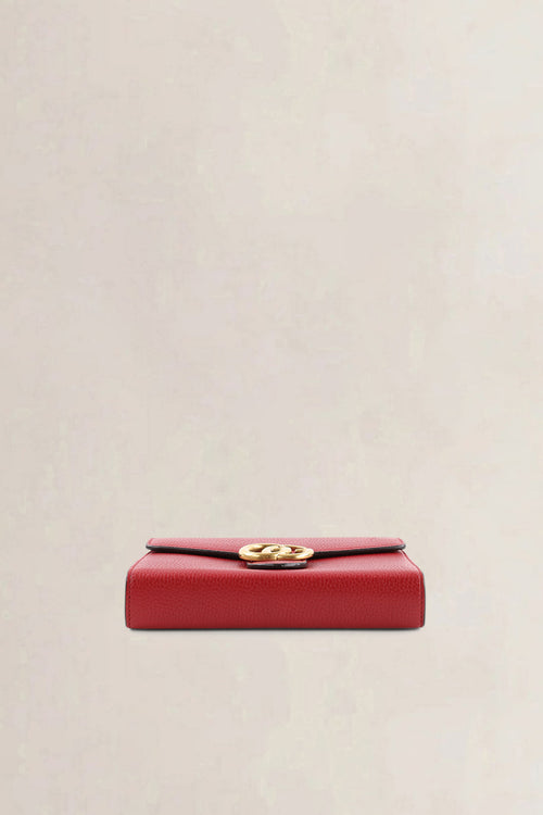 Gucci GG Marmont Red Leather Wallet on Chain Crossbody Bag
