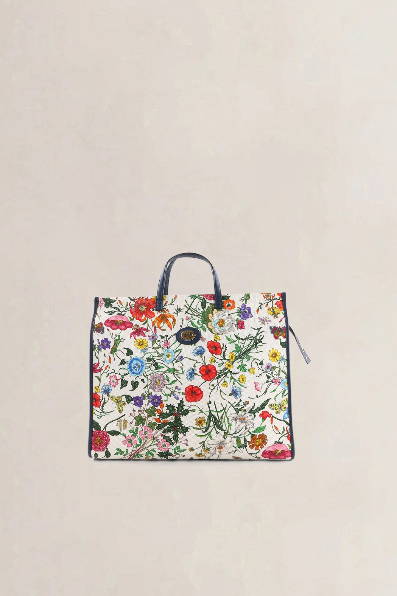 Gucci Blue Floral Canvas Tote — preloved