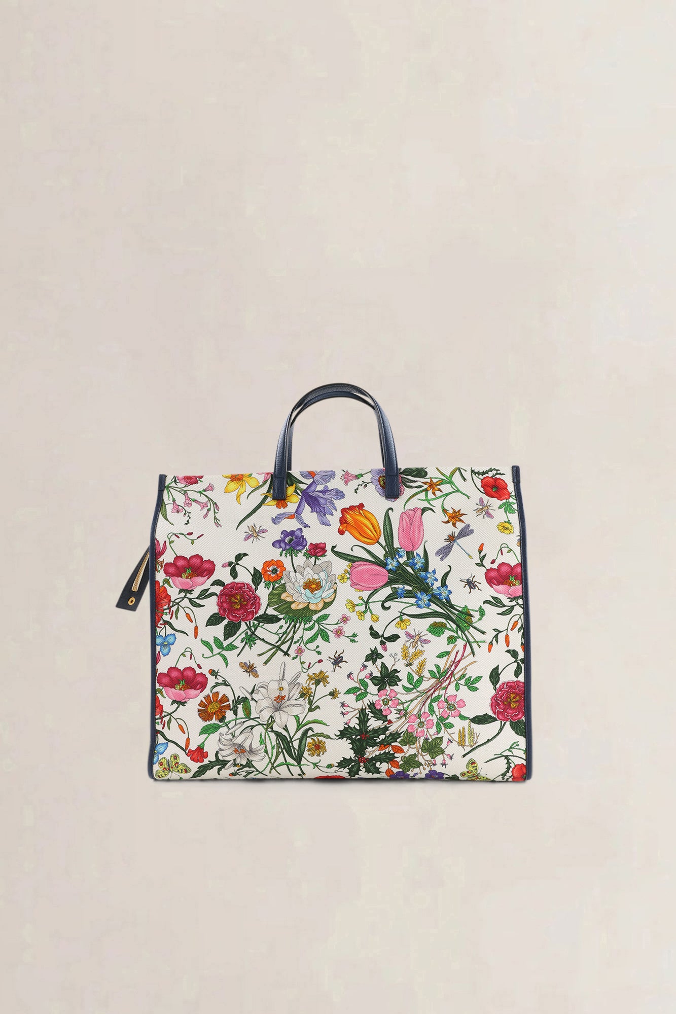 Gucci Blue Floral Canvas Tote — preloved