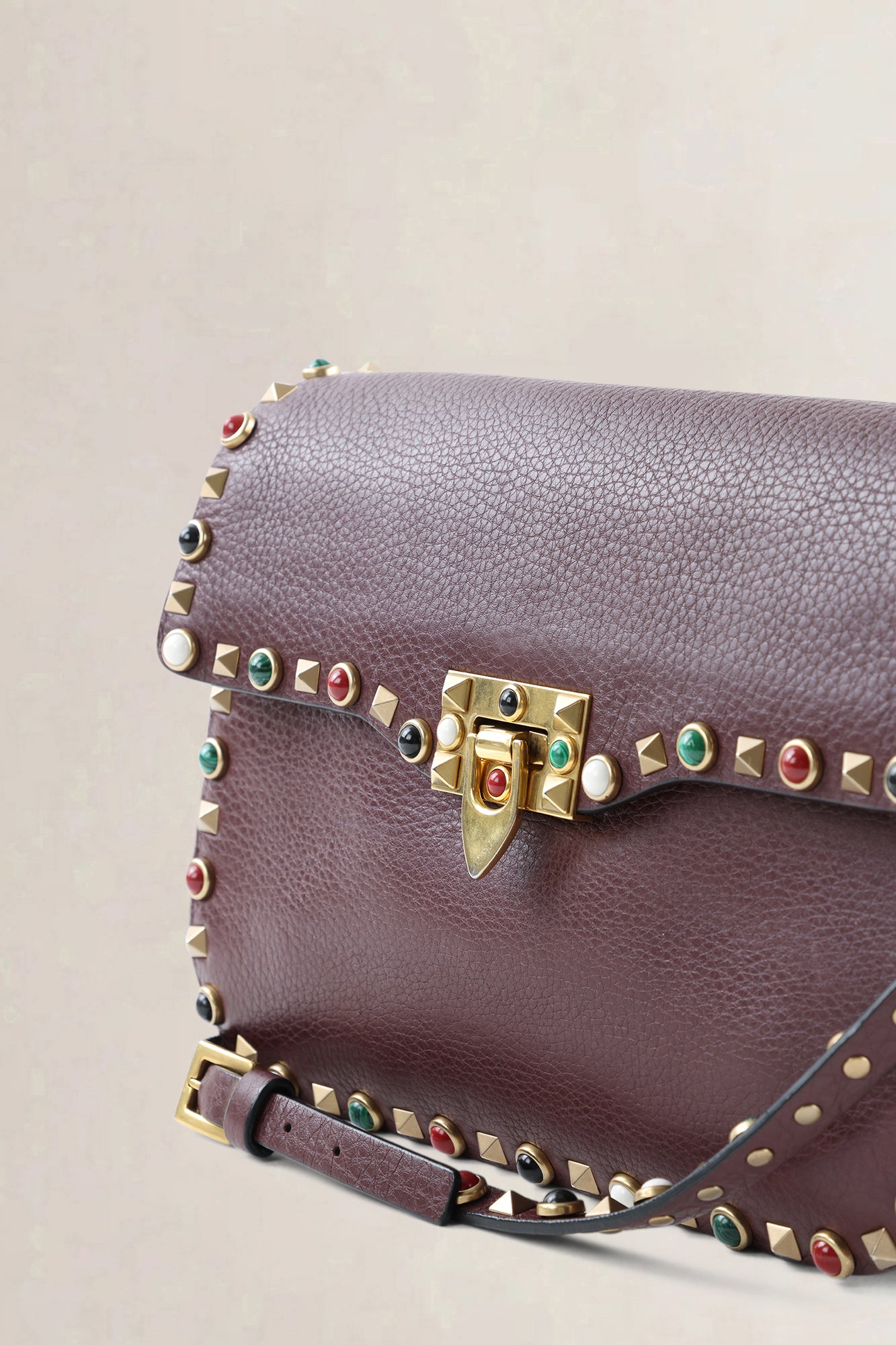 Valentino Garavani Brown Rockstud Rolling — preloved