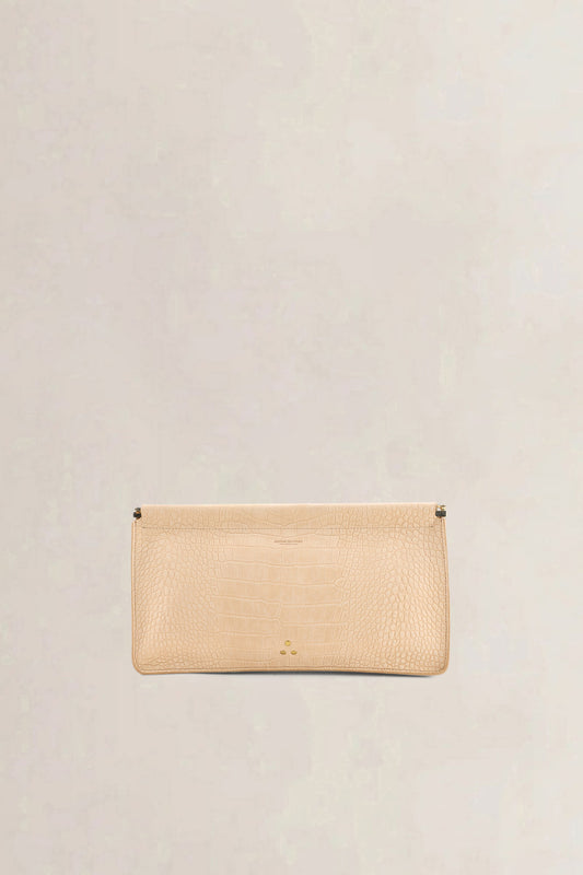 Jérôme Dreyfuss Beige Croco Clic Clac — preloved