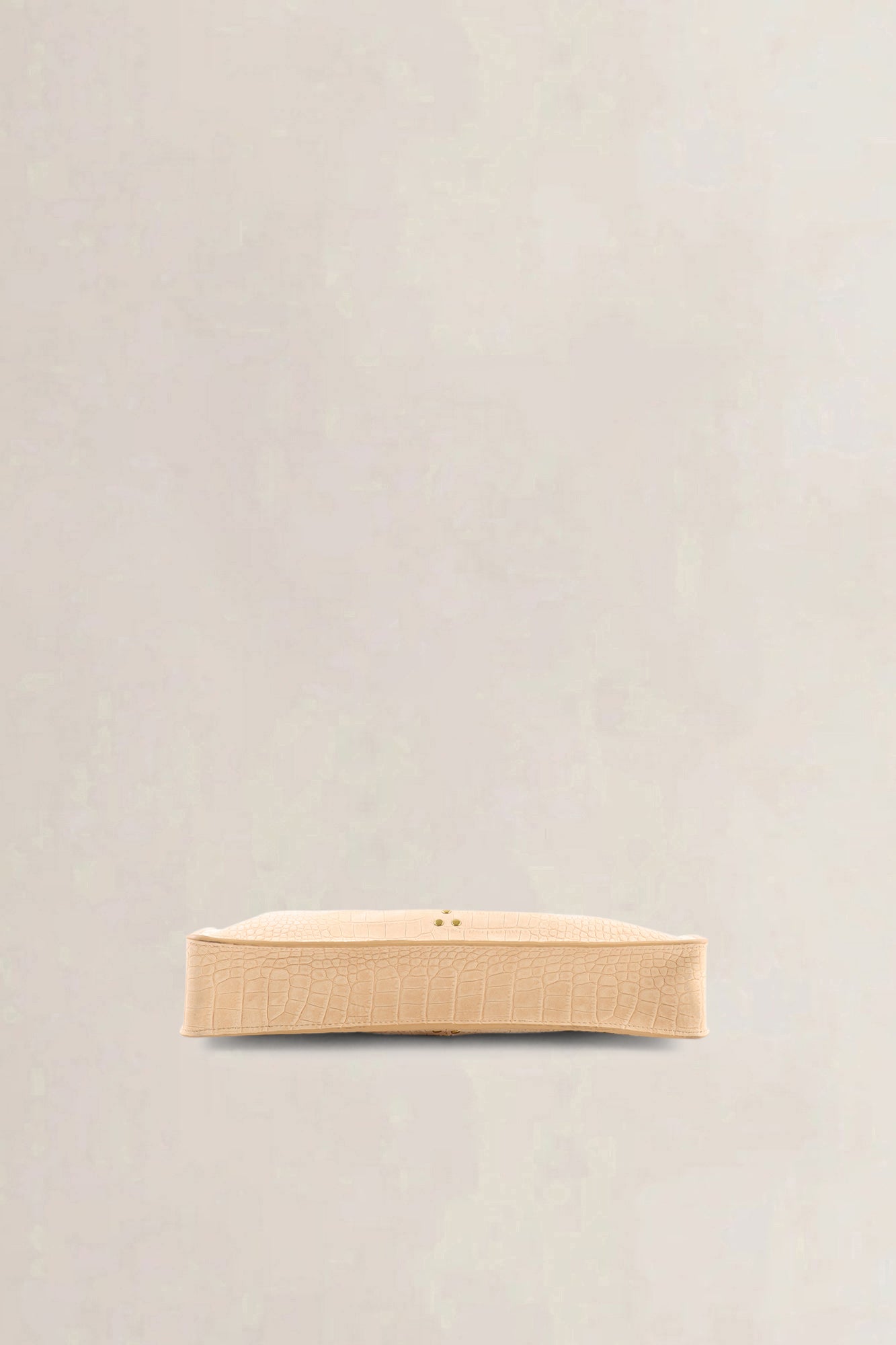 Jérôme Dreyfuss Beige Croco-Embossed Leather Clic Clac Clutch