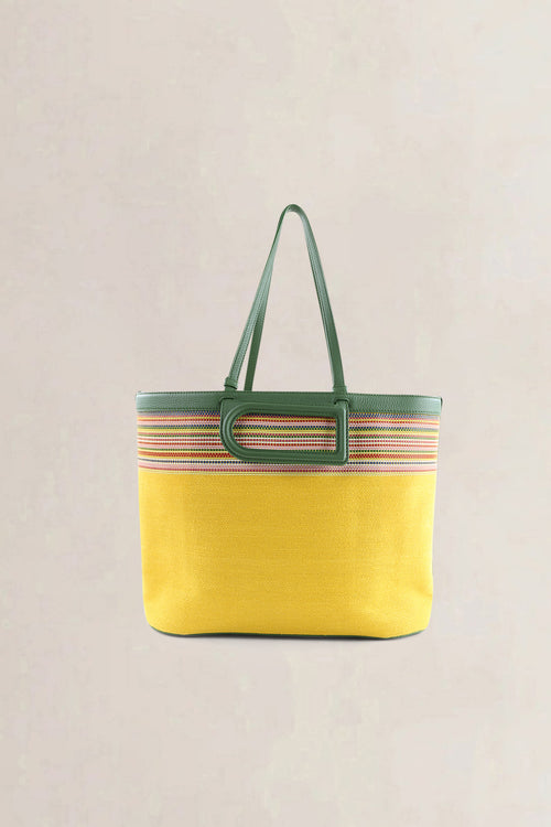 Delvaux D To D MM Yellow & Green Toile Sangle Taurillon Shoulder Bag