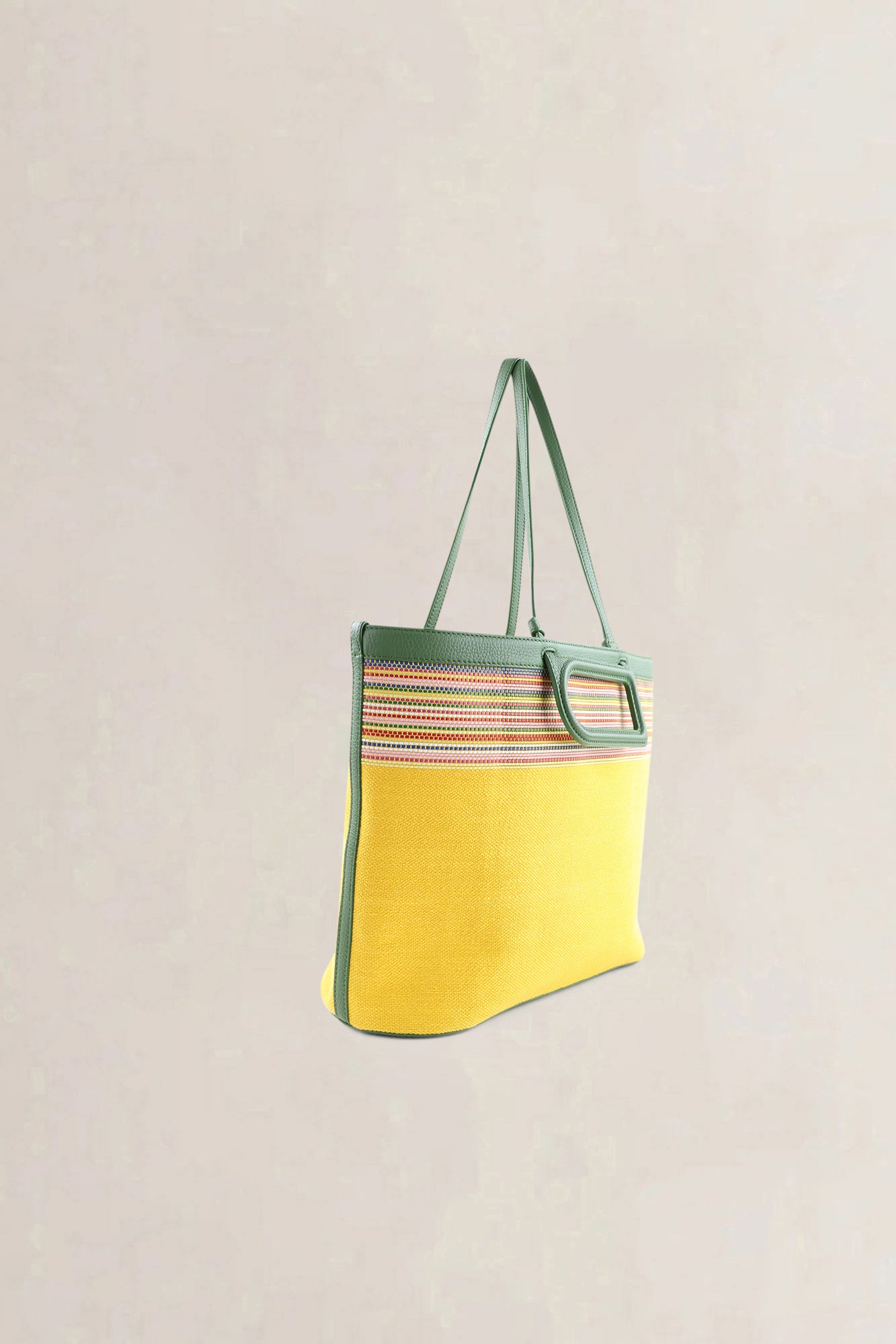 Delvaux D To D MM Yellow & Green Toile Sangle Taurillon Shoulder Bag