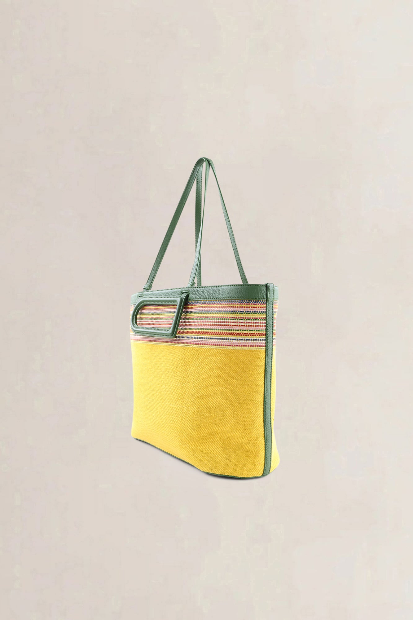 Delvaux D To D MM Yellow & Green Toile Sangle Taurillon Shoulder Bag