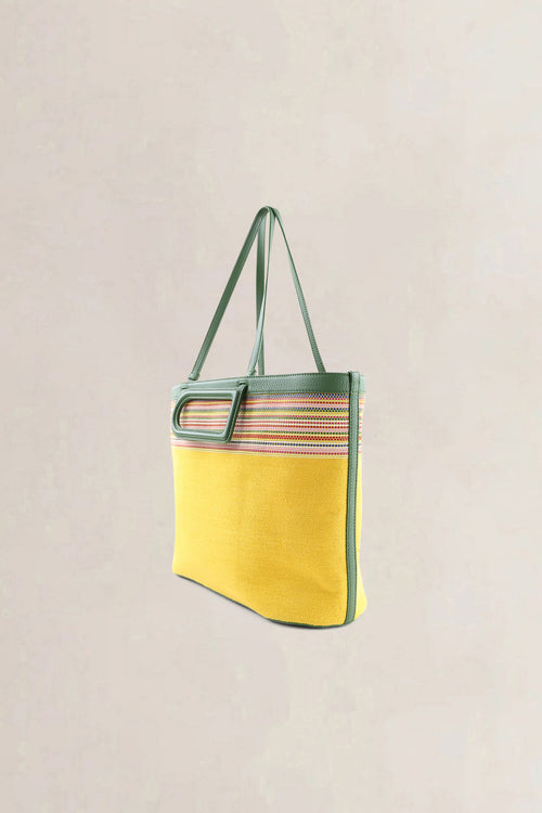 Delvaux D To D MM Yellow & Green Toile Sangle Taurillon Shoulder Bag
