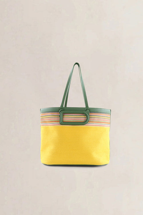 Delvaux D To D MM Yellow & Green Toile Sangle Taurillon Shoulder Bag