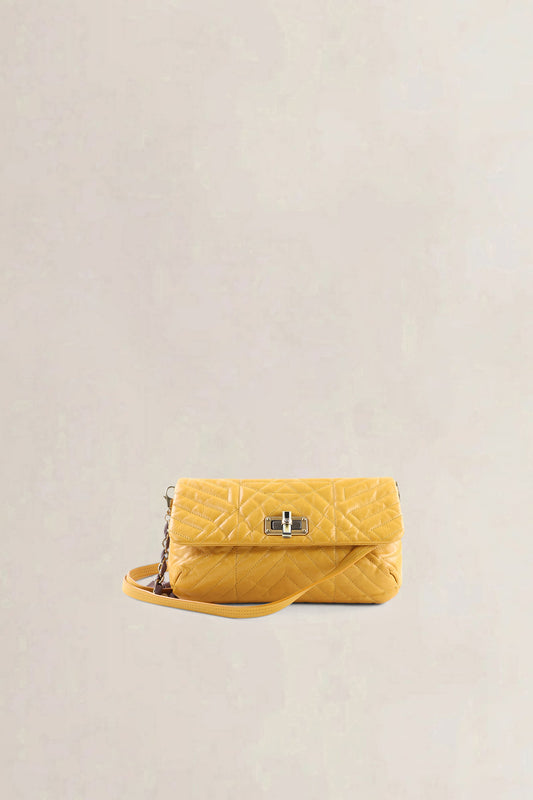 Lanvin Yellow Quilted Leather Happy Shoulder Bag