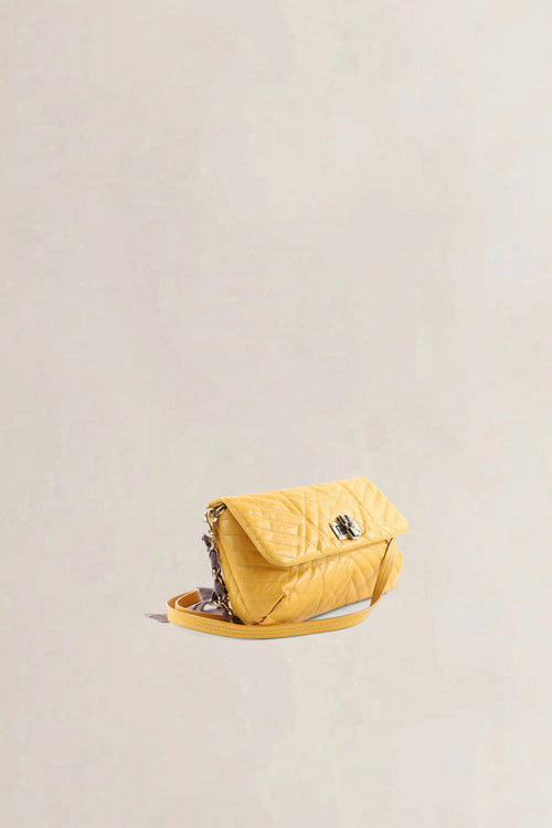 Lanvin Yellow Quilted Leather Happy Shoulder Bag
