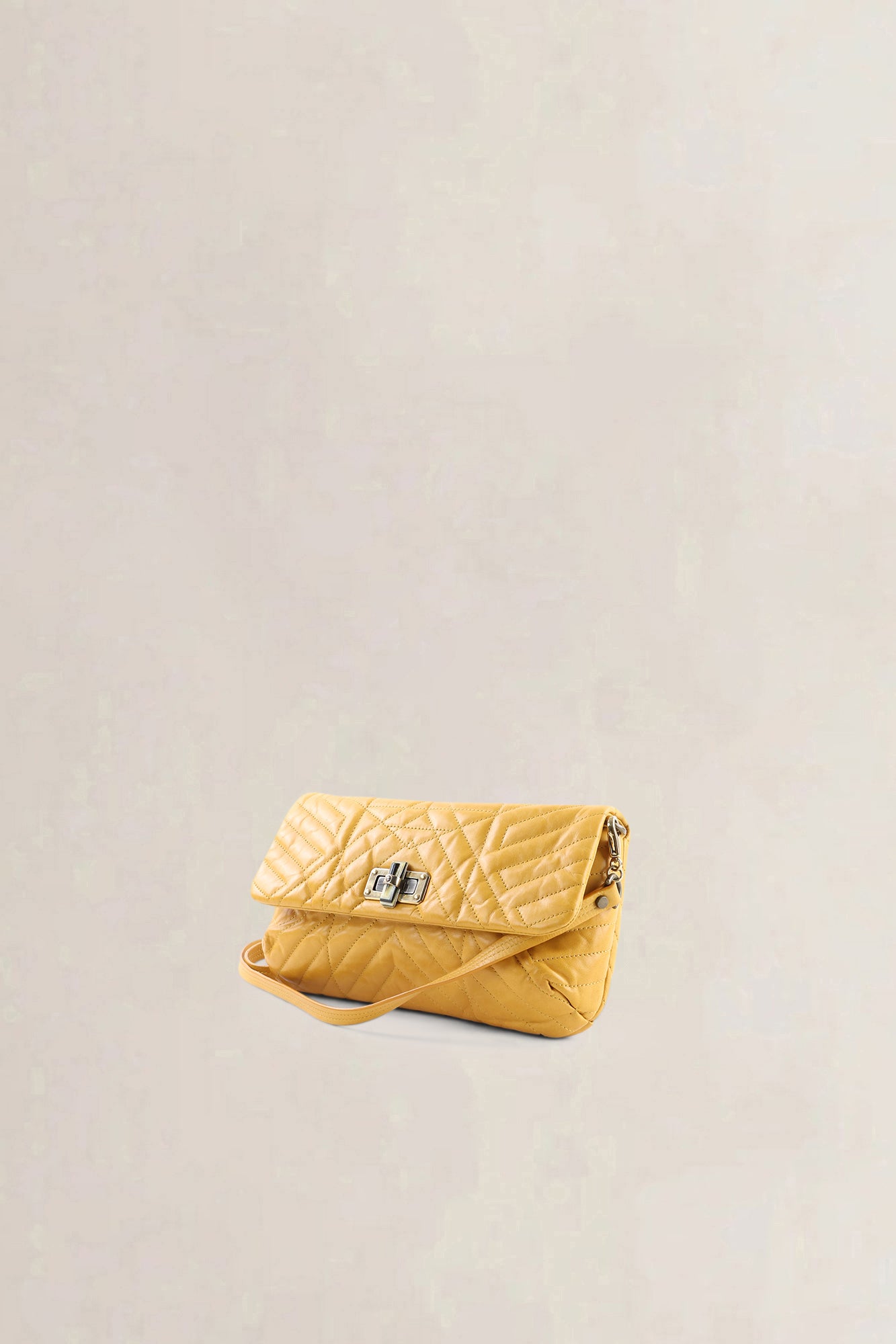 Lanvin Yellow Quilted Leather Happy Shoulder Bag