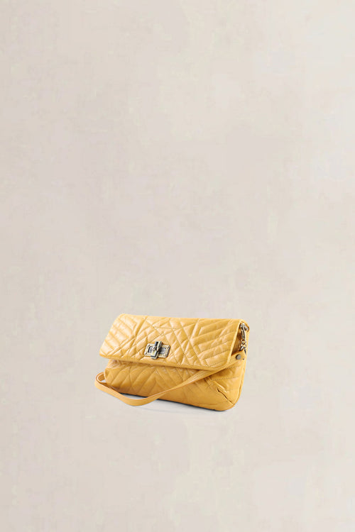 Lanvin Yellow Quilted Leather Happy Shoulder Bag