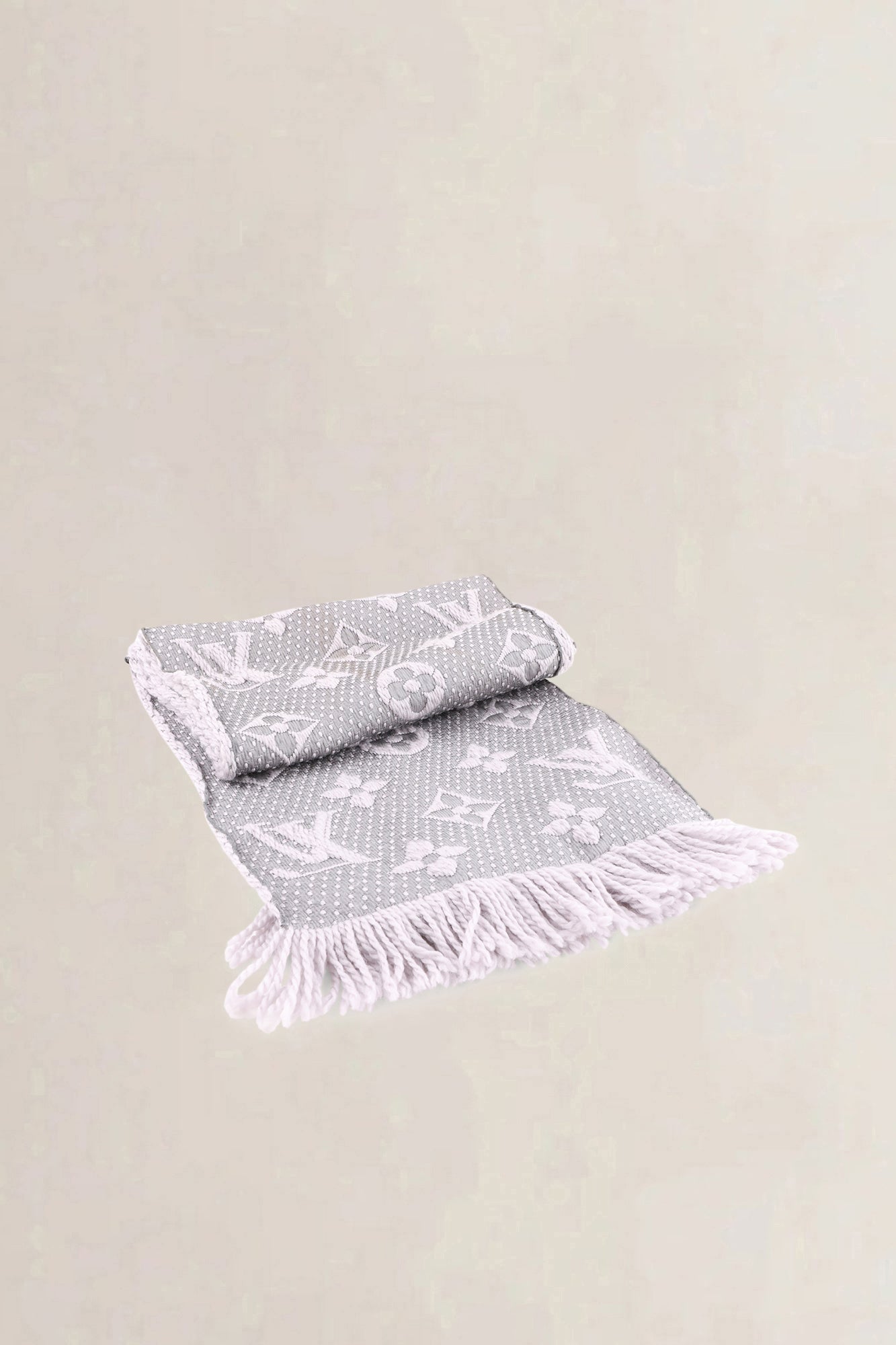 Louis Vuitton Grey Monogram Wool Stole