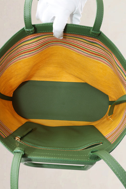 Delvaux D To D MM Yellow & Green Toile Sangle Taurillon Shoulder Bag