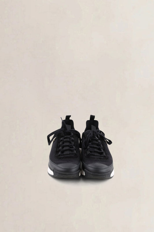 Chanel Black Leather Low Top Trainer Sneakers