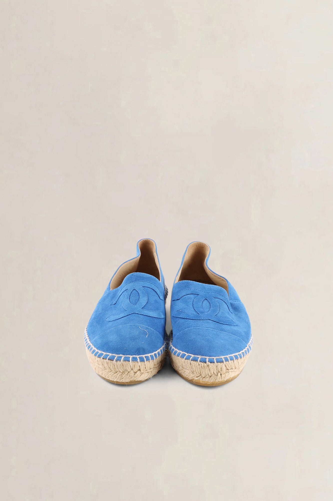 Chanel Blue Suede CC Espadrille Flats — preloved