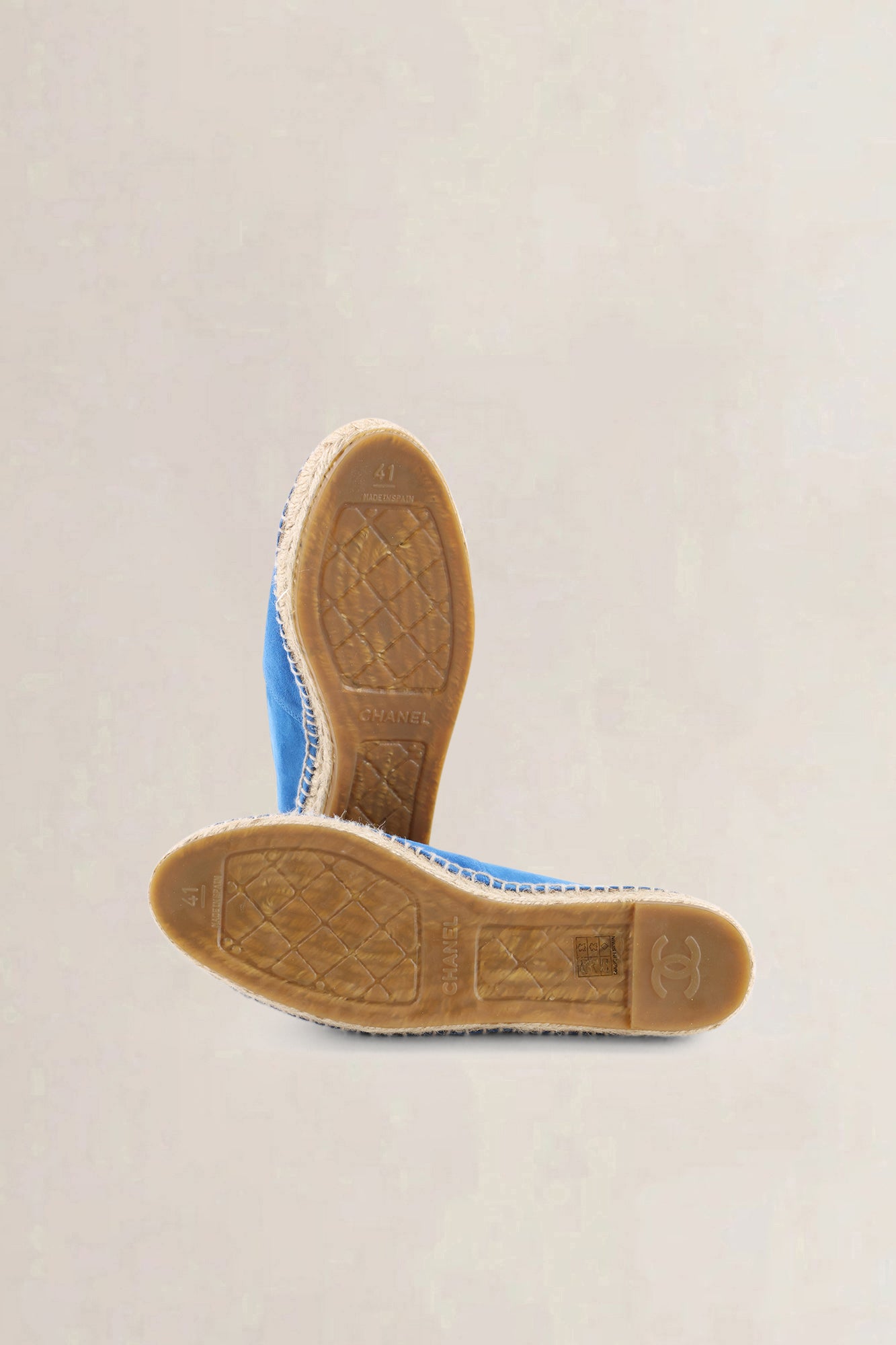 Chanel Blue Suede CC Espadrille Flats — preloved