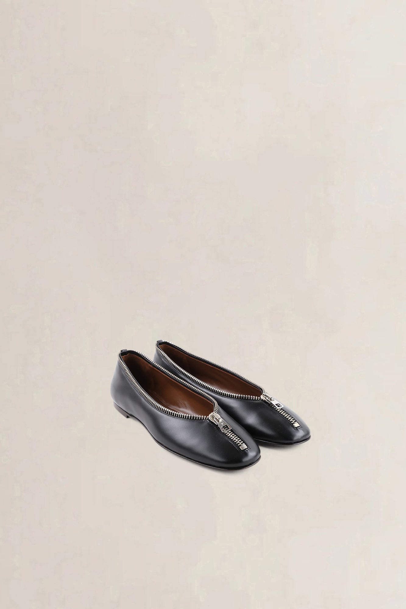 Giuseppe Zanotti Black Leather Oraine Flat Ballerina Shoes