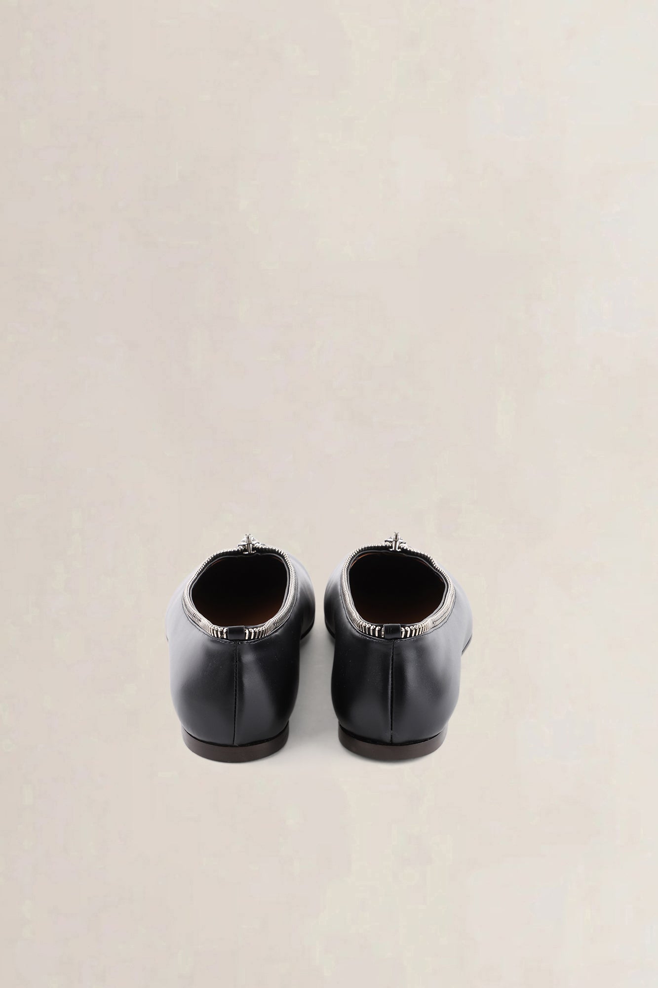 Giuseppe Zanotti Black Leather Oraine Flat Ballerina Shoes