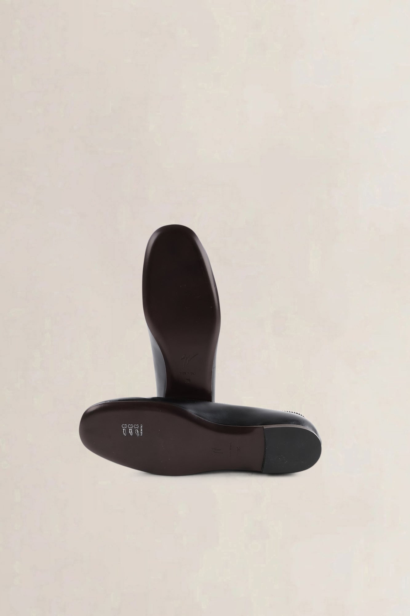 Giuseppe Zanotti Black Leather Oraine Flat Ballerina Shoes