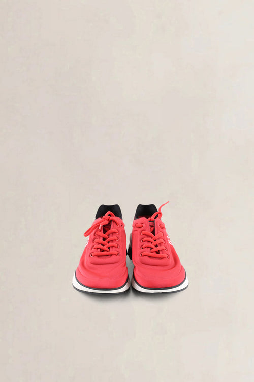 Chanel Red Acrylic CC Logo Sneakers