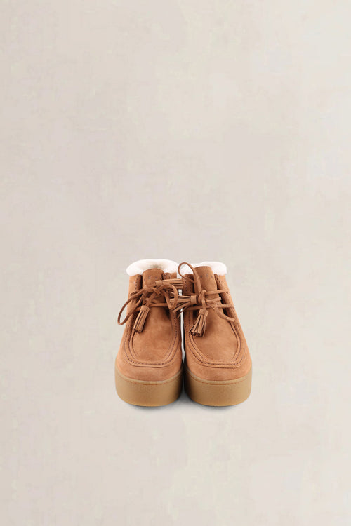 Hogan Caramel Brown Suede Ankle Boots