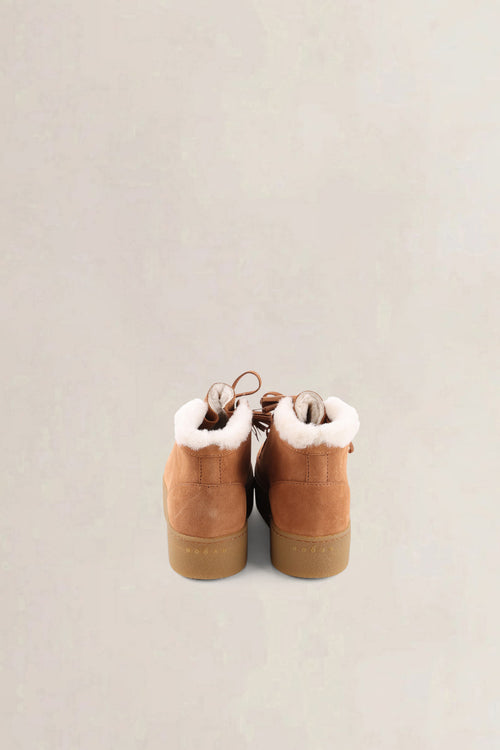 Hogan Caramel Brown Suede Ankle Boots