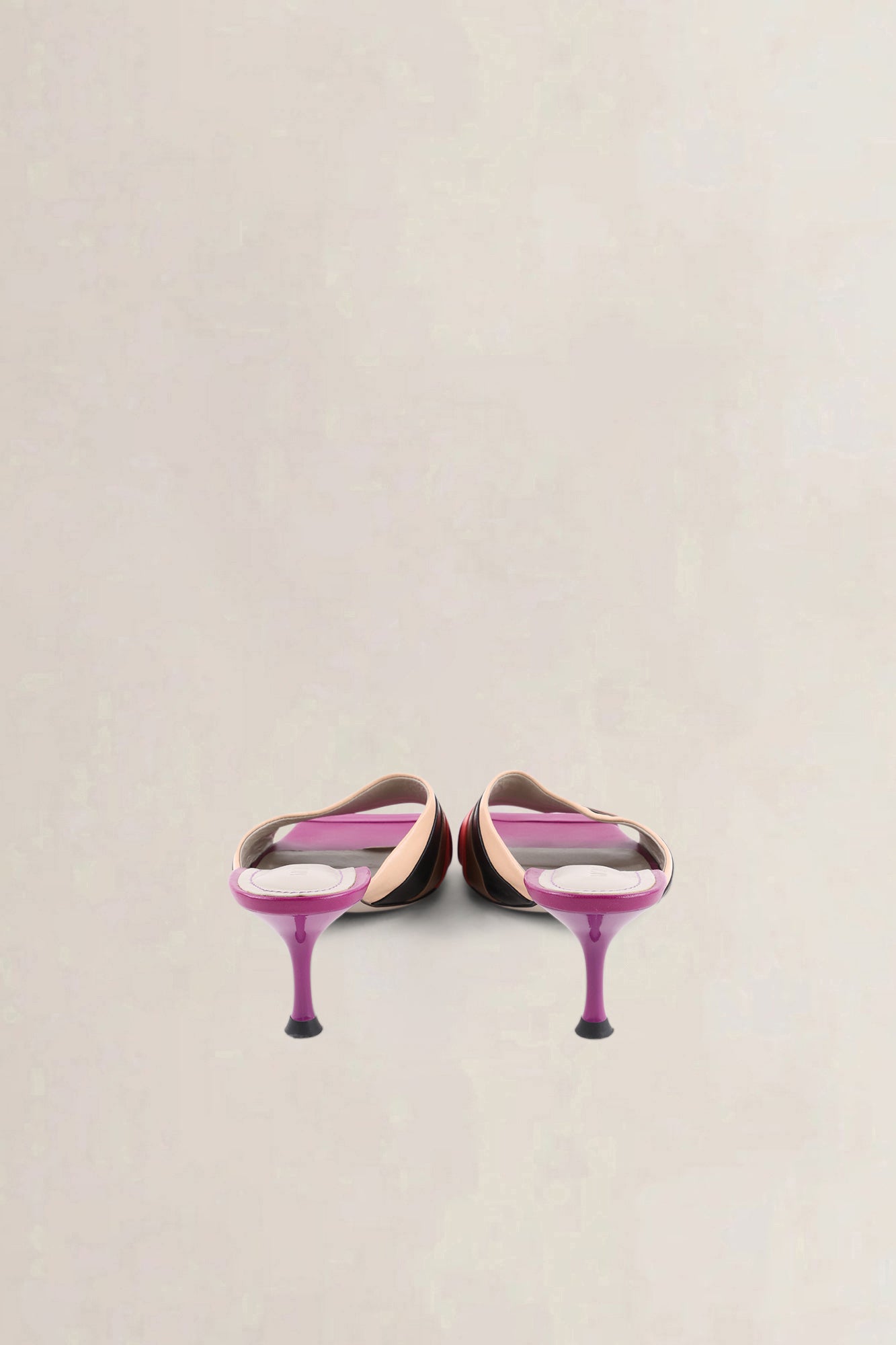 Morobé Multicolor Striped Leather Mule Sandals