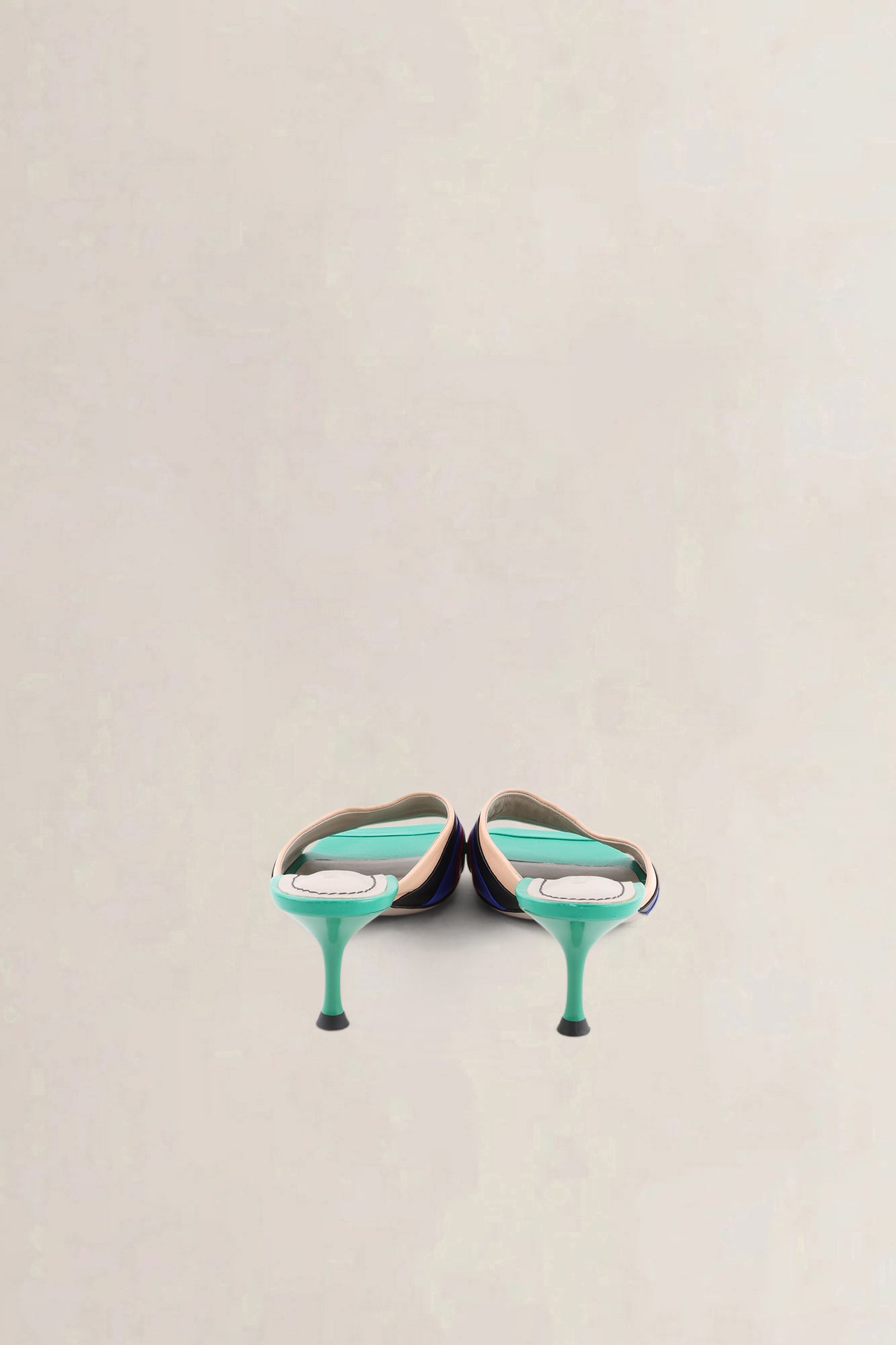 Morobé Multicolor Striped Leather Mule Sandals
