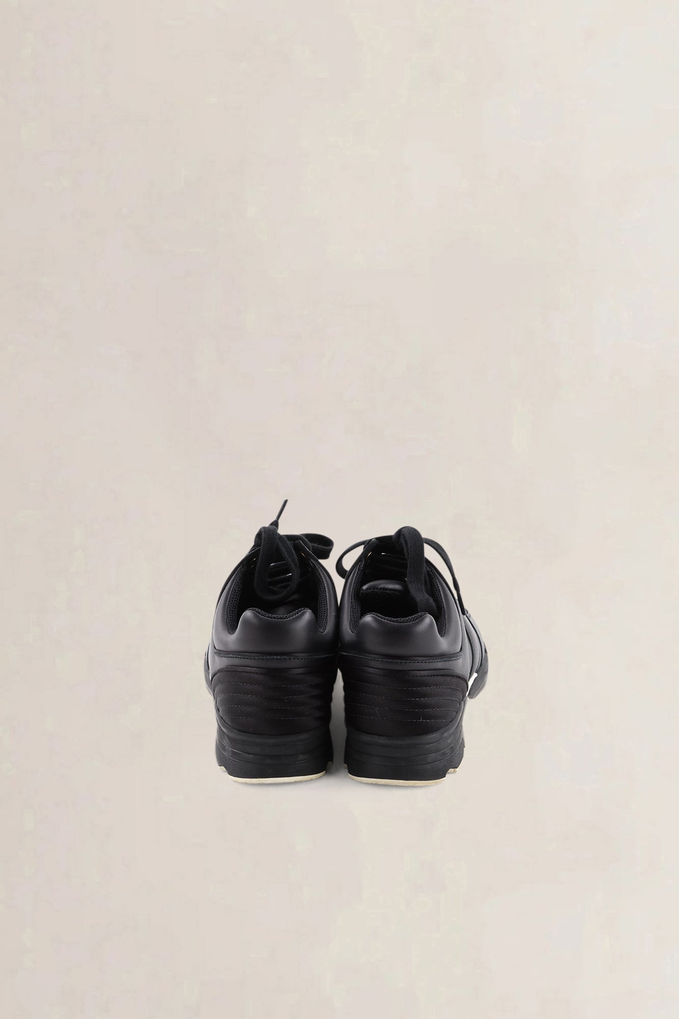 Chanel Black Leather CC Logo Sneakers